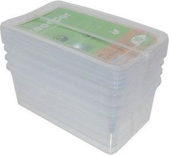 Keeeper Clearbox 32x20x12 - 5,6 L Bea Transparant Set 4 - Zilver