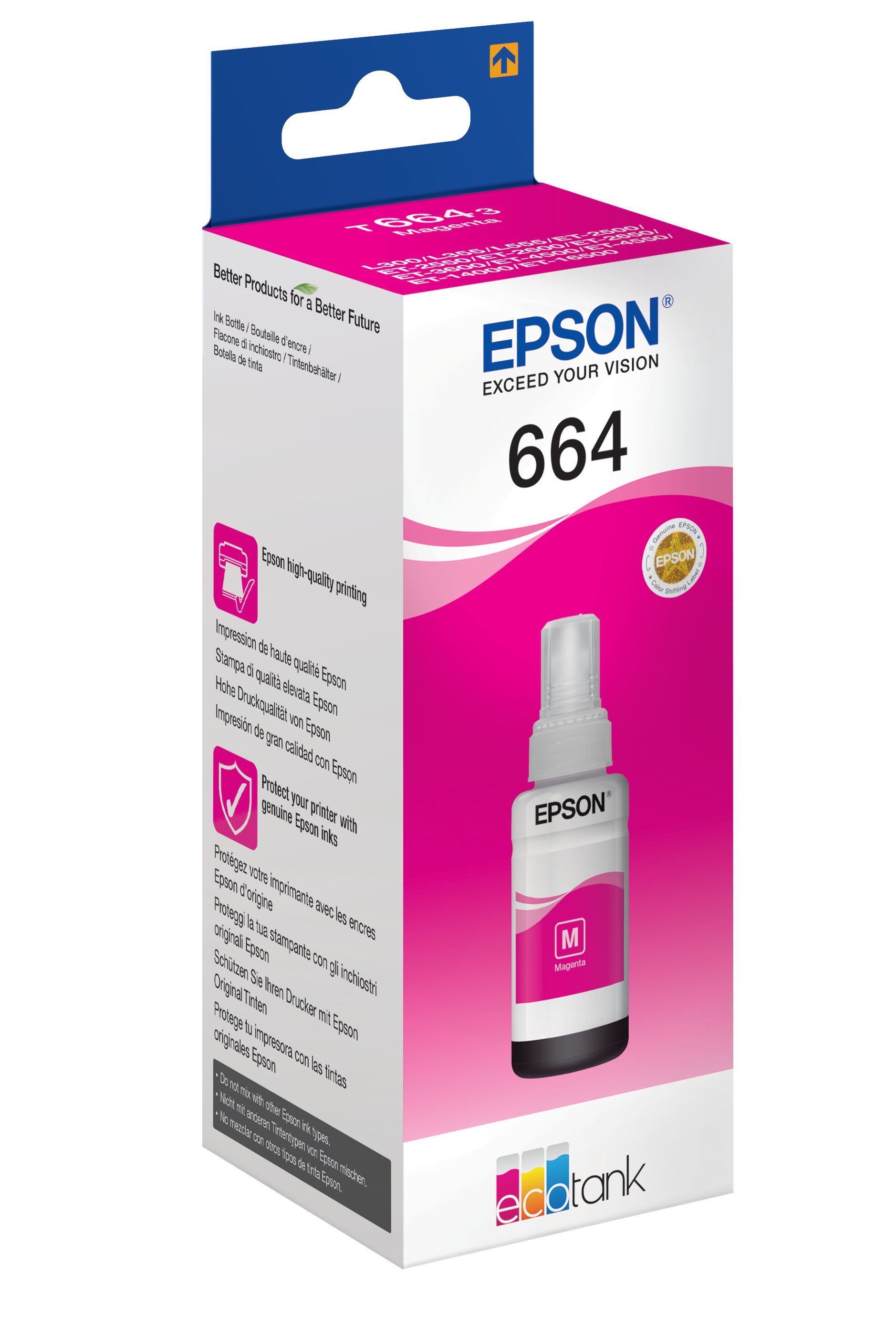 Epson 664 Ecotank Magenta Ink Bottle - 70ml