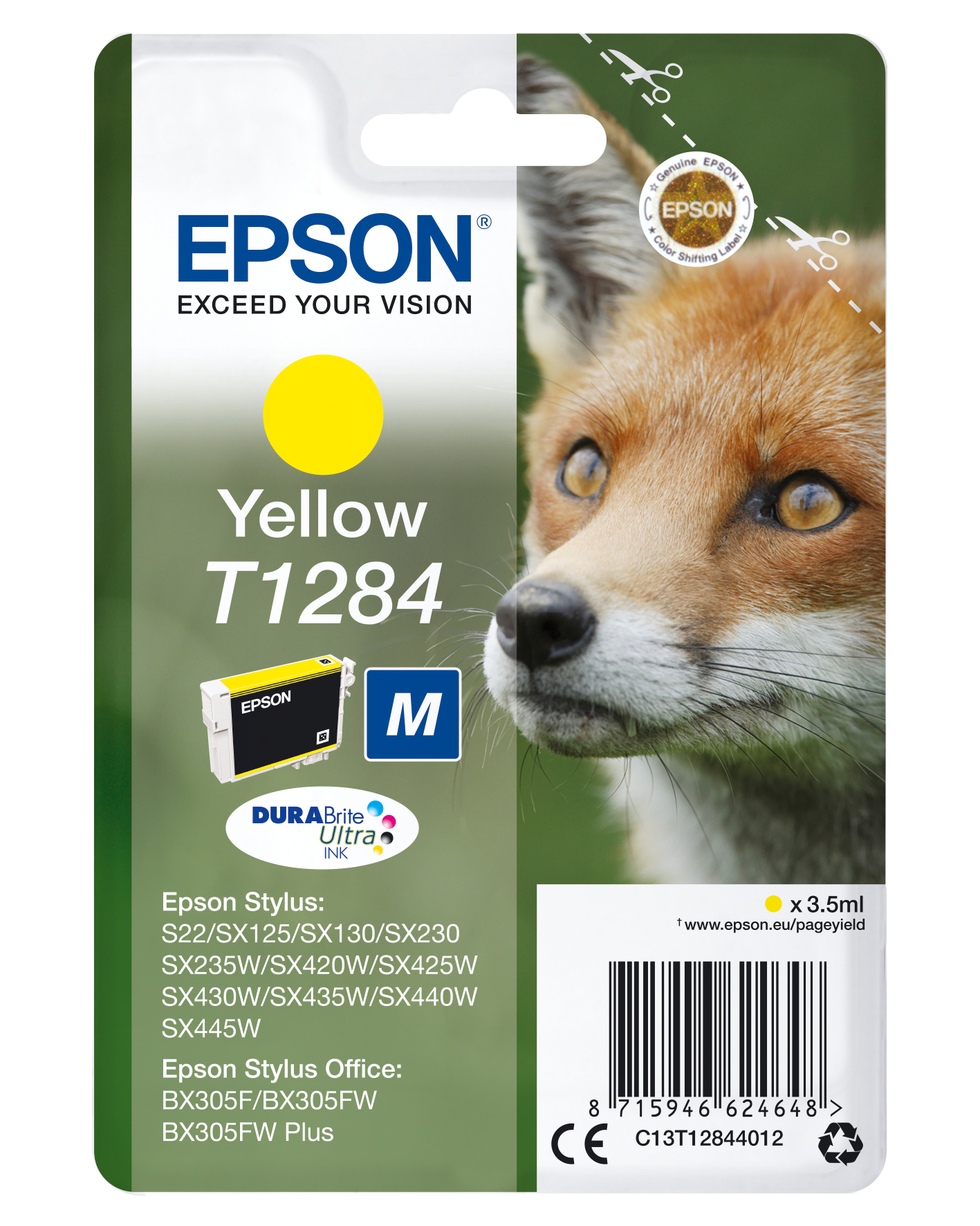 Epson Singlepack Yellow T1284 DURABrite Ultra Ink