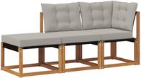 vidaXL Modulaire Buitensofa-eenheden Natuurlijk en Lichtgrijs