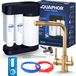 Ari Keukenmengkraan Ari Venom 1 met waterfilter onder het aanrecht, draaibare uitloop met twee aansluitingen, en een messing constructie