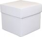 Merkloos Luxe cadeaudoosje met deksel - 4x - wit metallic - 10 x 10 x 10 cm - vierkant