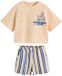 Next - Meisjes - Set van T-shirt en short met textuur - Geel