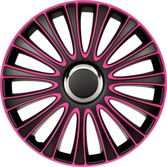 AutoStyle 4-Delige Wieldoppenset LeMans 15-inch Zwart/roze