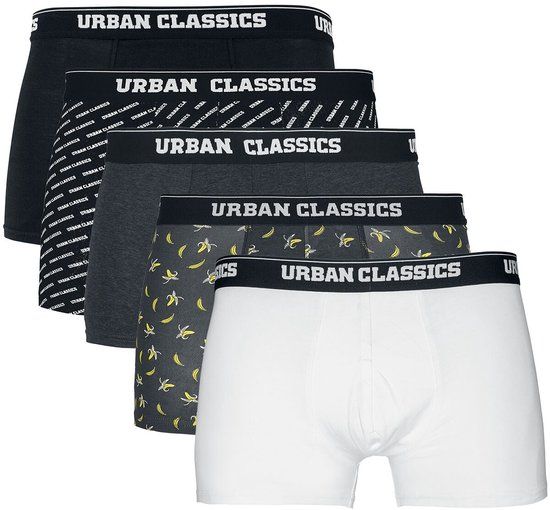 Urban Classics 5-Pack Heren Boxerset - zwart/grijs/wit - 4XL