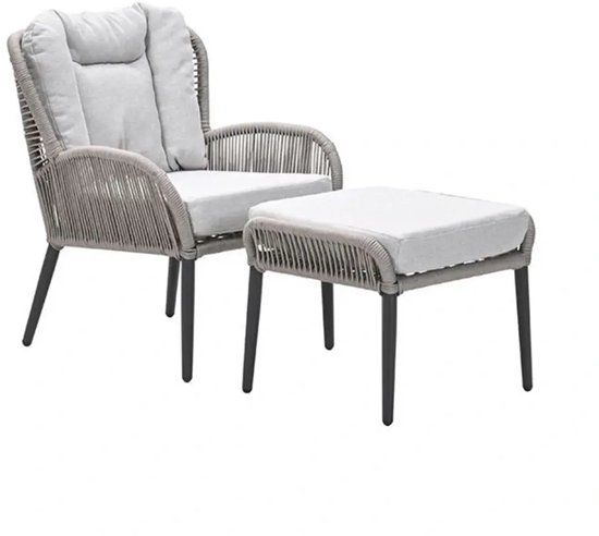 Garden Impressions Bentong loungestoel incl voetenbank - taupe