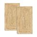 HAMID Alhambra Jute Tapijten, 2 stuks, natuurlijke kleur, 100% jutevezel, handgemaakt, woonkamertapijt, eetkamer, slaapkamer, hal, natuurlijke kleur (60 x 110 cm), 2 stuks