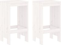 vidaXL Tabourets de bar - 2 pièces - Pin massif - Blanc