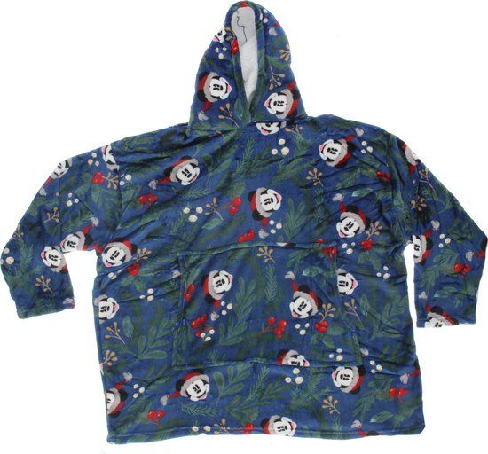 4KidsOnly Disney Mickey Mouse Hoodie Fleece Deken, Kerst - Volwassen - One Size