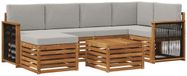 vidaXL Hoek loungeset 6-delig Naturel et gris clair Acacia Bois