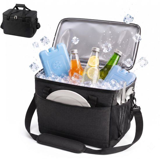 Merkloos Relaxdays Koeltas - 20 l - zwart
