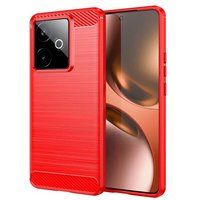 Realme Coque pour Realme GT 7 / GT 7T 5G - housse etui silicone gel carbone + film ecran - ROUGE