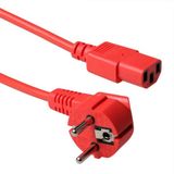ACT Netsnoer Schuko CEE 7/7 male (haaks) - C13 IEC 60320 rood 5 m AK5403