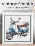 Vintage Scooter Cross Stitch Pattern