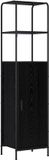 vidaXL Highboard Zwart eiken 40 x 33 x 161 cm Bewerkt hout