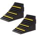 BAKAJI Ebanit 88700 set met 2 wiggen van hard rubber wielstopperwielen met antislip oppervlak, reflecterende strepen en draaggreep, afmetingen 25 x 15 x 19 cm.