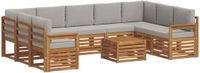 vidaXL Acacia Hout Bank Loungeset Naturel en Lichtgrijs