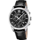 Festina F20041/4 Heren Polshorloge Chronograaf Zwart Leer