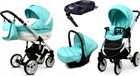 BabyLux® Lilly | Set de poussette 4 en 1 | Menthe | Poussette combinée | Set de poussette | Base Isofix