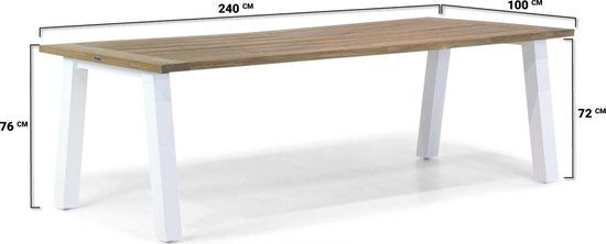 Lifestyle Glasgow dining tuintafel - 240 x 100 cm - Wit