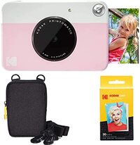 Kodak Printomatic Instant Camera (Roze) Basisbundel + Zink Papier (20 Vellen) + Deluxe Case