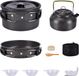 Bol Set de 10 casseroles, casseroles de pique-nique, set de casseroles de camping, bouilloire de camping portable, équipement de cuisine pour la randonnée, le backpacking, l'extérieur et le barbecue (2-3 personnes)