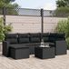 Maison Exclusive - Ensemble de meubles de jardin 7 pièces avec canapé et coussins, noir, en polyrotin