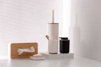 Wenko Rotello Toiletborstel & -houder Wit Bamboo Kunststof 360 mm 10 cm 7,5 cm