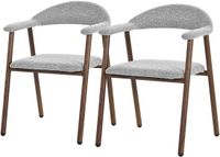 ML-Design Eetkamerstoelen Set van 2 met Armleuningen Grijs