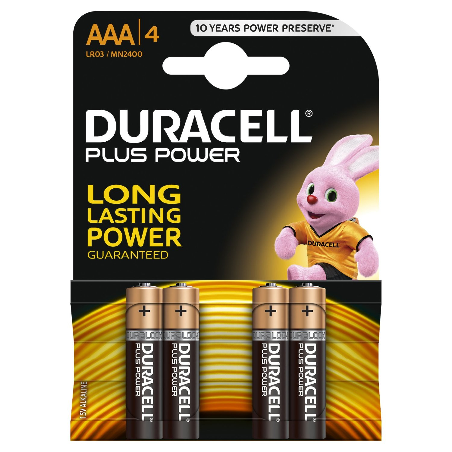 Duracell   Batterijen Plus Power, Alkaline, 4 x AAA