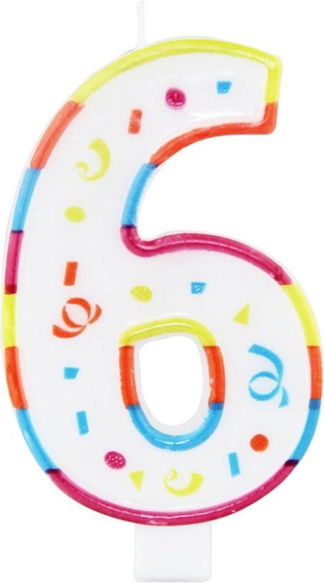 Folat XL kaars 6 jaar met houder