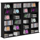 vidaXL Meuble CD Chêne noir 60 x 17 x 92 cm