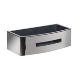 Gedy | Poseidon Rechthoekige doucheplank van staal, verchroomd en zwart, afmetingen: 7,2 x 24 x 12,3 cm en gewicht 0,815 kg