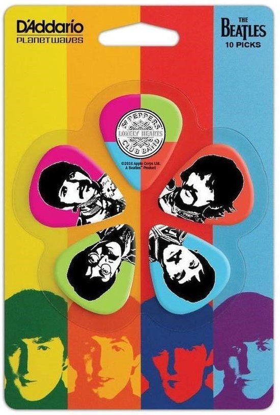 D'Addario The Beatles Sgt. Pepper's Lonely Hearts Club Band 50th Anniversary Plectrum 10-pack Light 0.50 mm