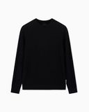 Armani Exchange Essential heren trui met lange mouwen en gestructureerd monogram logo, zwart, XS