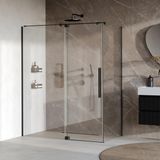 Brauer Stellar - Douchecabine met Draaideur - Helder Glas - 160x90x200 cm - Omkeerbaar - incl. Glascoating - Mat Zwart