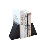 Fox Run Zwarte marmeren decoratieve boekensteunen, set van 2 zware boekensteunen, 3" x 5"