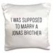 3dRose Tory Anne Collections Quotes-I moest trouwen met een Jonas Brother (pc-324391-1) kussensloop, wit