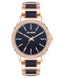Steve Madden Dames Echt Kristallen Accenten Armbandhorloge