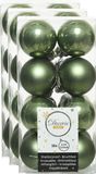 Decoris kleine kerstballen - 48x st - mosgroen - 4 cm - kunststof - kerstversiering