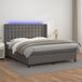 Prolenta Maison Exclusive - Boxspringbed met matras en LED-verlichting, grijs, 160x200 cm, kunstleer