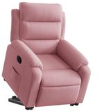 vidaXL Zitverhoging met rugleuning in roze van fluweel
