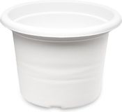 GARRONDA Plantenpot Bloempot - Kunststof - Rond - Wit - ⌀28cm H=20cm