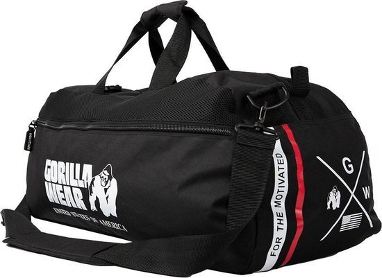 Gorilla Wear Norris Hybride Sporttas/Rugtas - Zwart