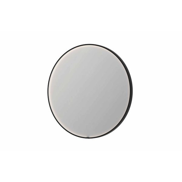 INK SP24 Round Mirror with LED, Heating, Color Changing, Dimmable, and Switch - Brushed Metal Black - 100x4x100cm