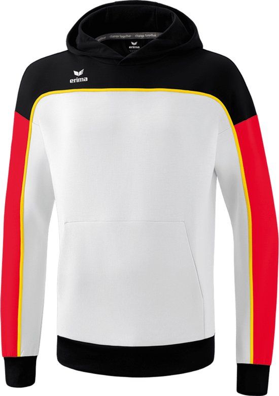 Erima Change Sweatshirt Met Capuchon Kinderen - Wit / Zwart / Rood - Maat 128