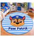 Nickelodeon Tapis lavable Pat' Patrouille pour enfants, avec le personnage populaire Chase, pour chambre d'enfant, env. Ø 90 cm, bleu