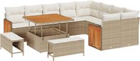 vidaXL Banc de jardin 12 pièces beige et crème