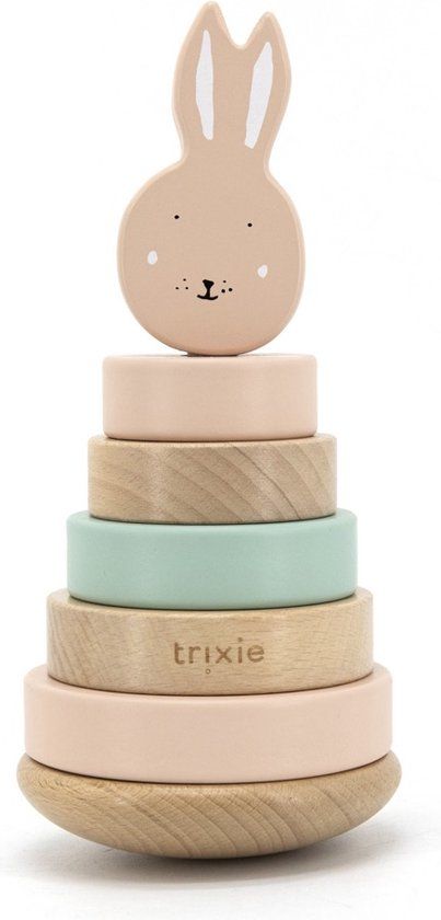 Trixie Houten Stapeltoren Mrs. Rabbit - Educatief Hout Speelgoed - Rose