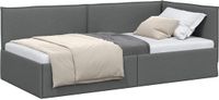 vidaXL Hoekbedframe Donkergrijs 90 x 190 cm Stof